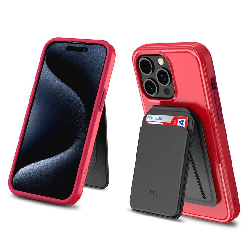 MyBat Pro Fuse Series Case Bundle + MagStash Wallet Folio for Apple iPhone 15 Pro Max (6.7)iPhone 15 Pro Max