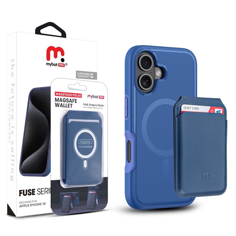 MyBat Pro Fuse Series Case Bundle + MagStash Wallet Folio for Apple iPhone 16
