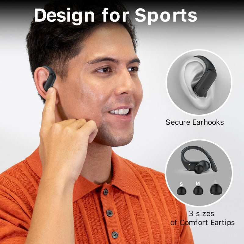 MyBat Pro Glide True Wireless Earhooks Earbuds with Charging Case - BlackMyBat Pro