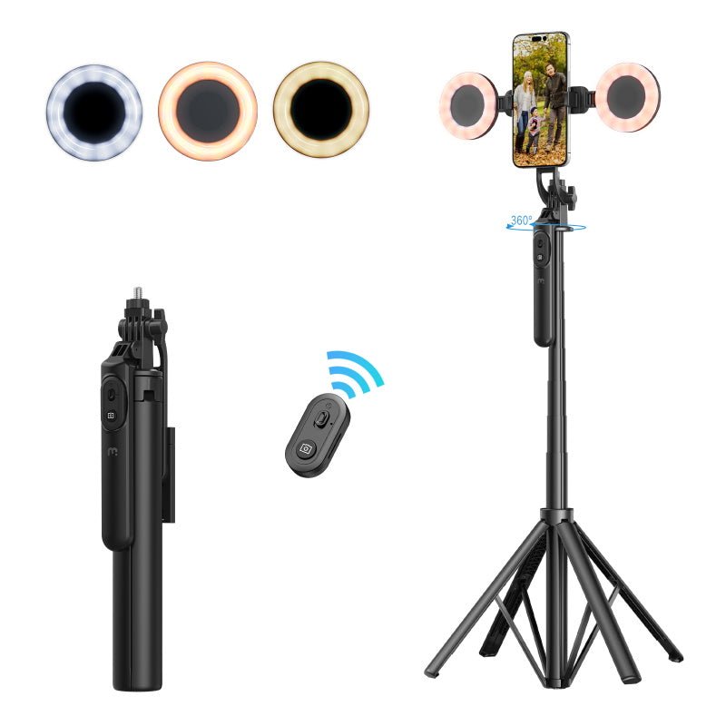 MyBat Pro HaloPod Tripod Selfie Stick with Two Ring Light & Balance HandleMyBat Pro