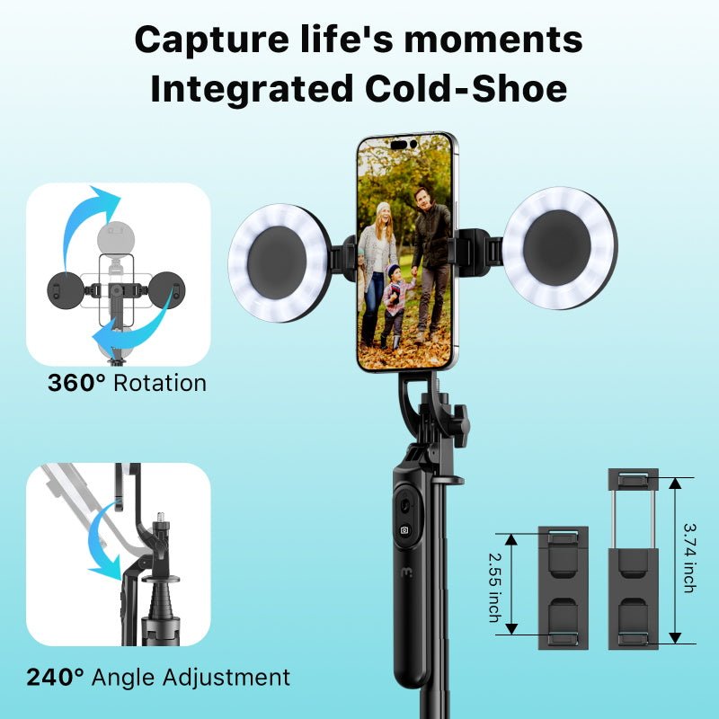 MyBat Pro HaloPod Tripod Selfie Stick with Two Ring Light & Balance HandleMyBat Pro