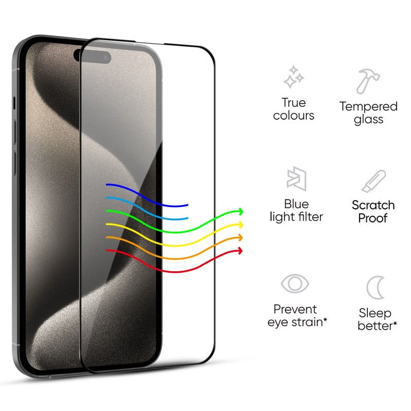 MyBat Pro LightArmor Tempered Glass Screen Protector for Apple iPhone 15 Pro (6.1) - BlackMyBat Pro