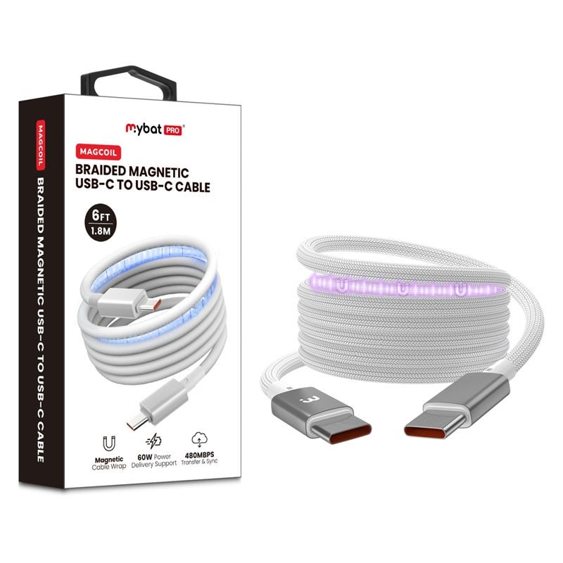 MyBat Pro MagCoil USB - C to USB - C Braided Magnetic Cable - 6FTMyBat Pro