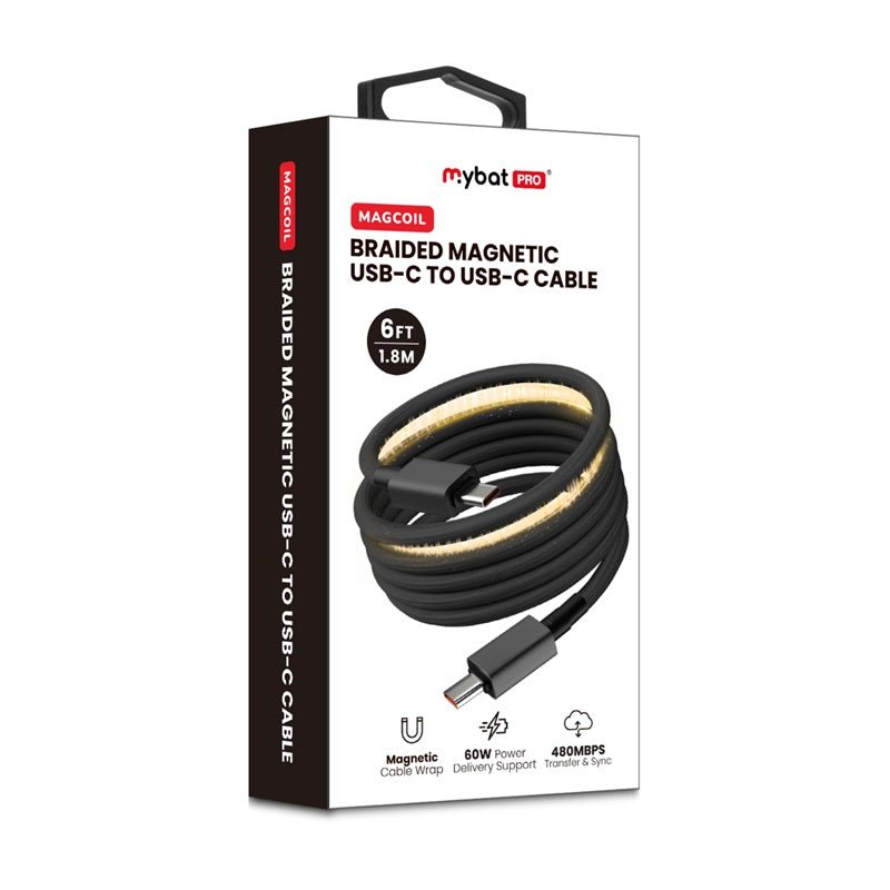 MyBat Pro MagCoil USB - C to USB - C Braided Magnetic Cable - 6FTMyBat Pro