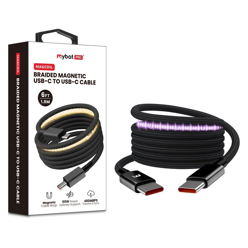 MyBat Pro MagCoil USB - C to USB - C Braided Magnetic Cable - 6FTMyBat Pro