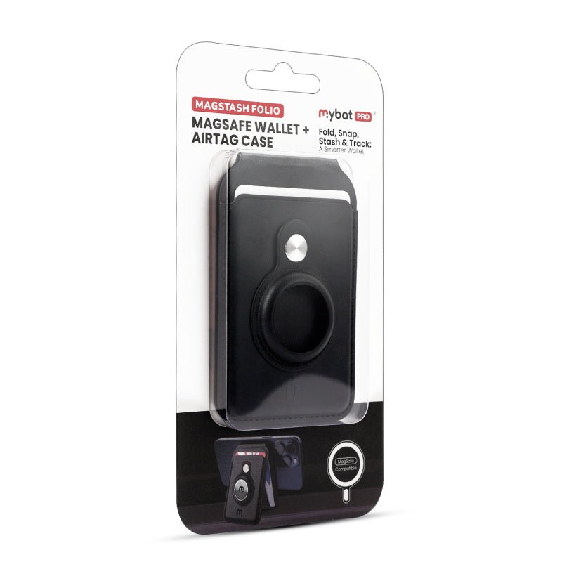 MyBat Pro MagStash Folio MagSafe Wallet + AirTag Case - BlackMyBat Pro