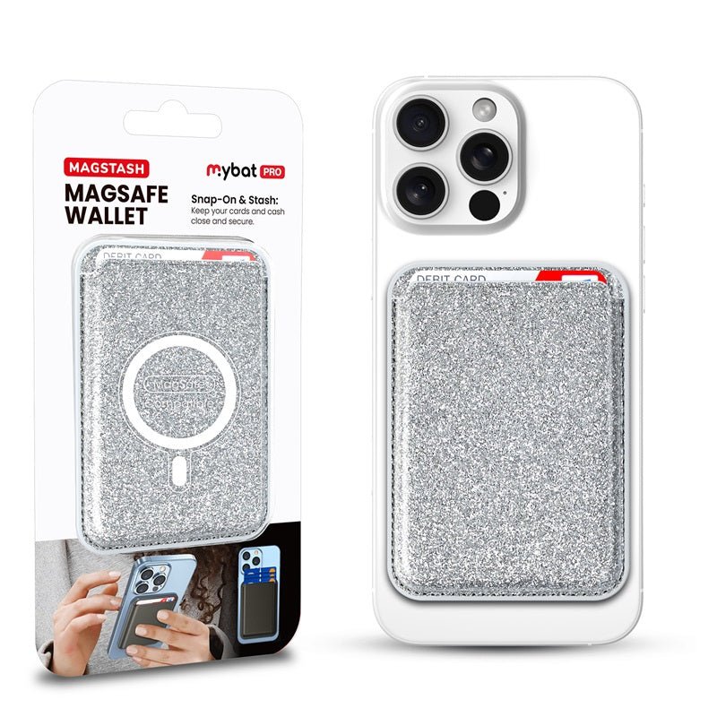 MyBat Pro MagStash MagSafe Wallet for iphones – Silver ShimmerMyBat Pro