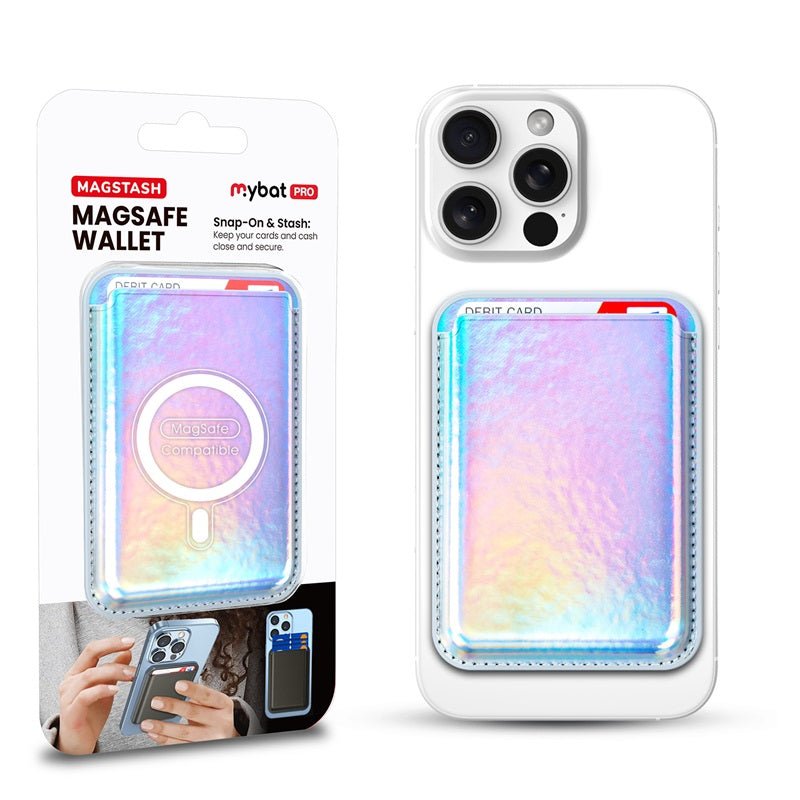 holographic card wallet MyBat Pro MagStash MagSafe Chrome, Silver Quantities:125 Open the Vaults | 8 card slots Stock