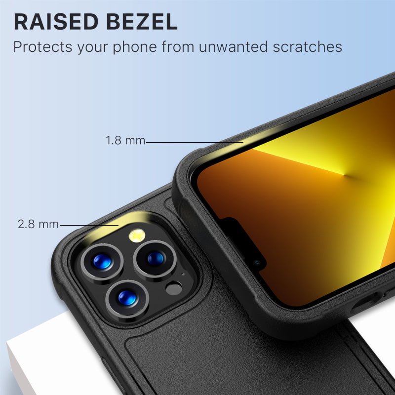 MyBat Pro Maverick Series Case w/ Holster and Tempered Glass for Apple iPhone 13 Pro (6.1)iPhone 13 Pro