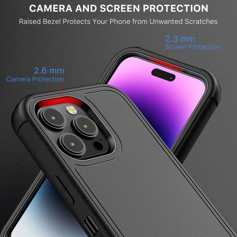 MyBat Pro Maverick Series Case w/ Holster and Tempered Glass for Apple iPhone 14 Pro (6.1)iPhone 14 Pro