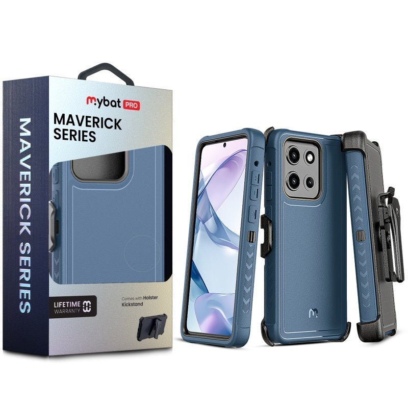 MyBat Pro Maverick Series Case w/ Holster for Motorola Moto G Stylus 5G (2026) / Moto G Stylus 5G (2025) - BlueMybat Pro