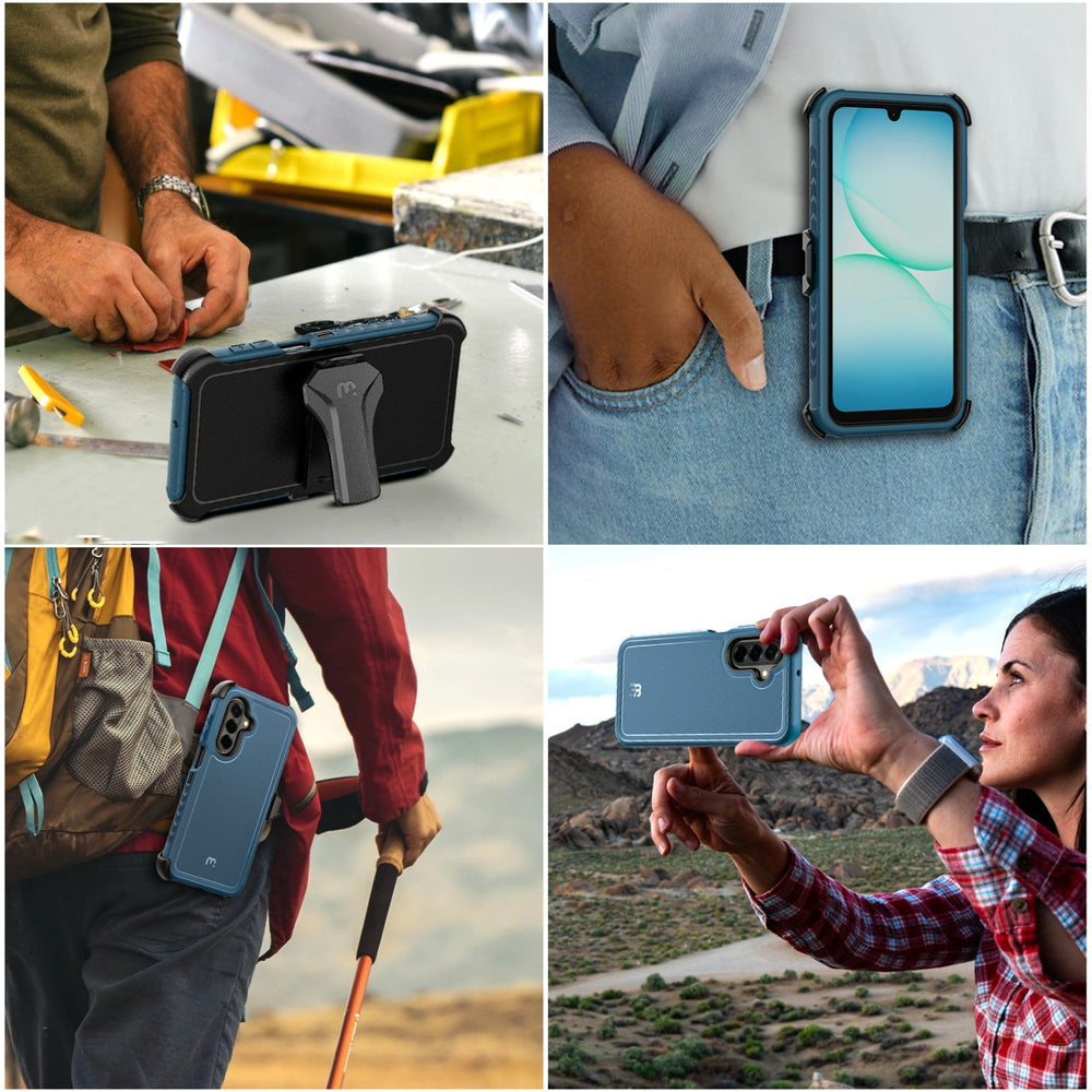 MyBat Pro Maverick Series Case w/ Holster for Samsung Galaxy A18 5G / A17 5G - BlueMyBat Pro