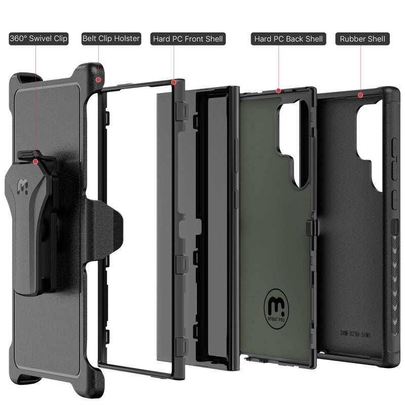 MyBat Pro Maverick Series Case with Holster for Samsung Galaxy S23 UltraMyBat Pro