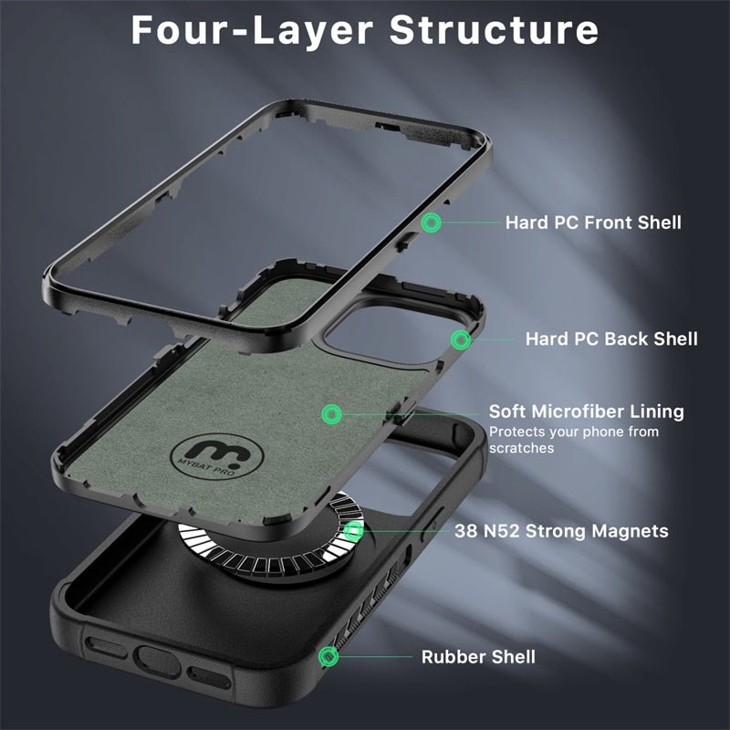 MyBat Pro Maverick Series MagSafe Case w/ Holster and Tempered Glass for Apple iPhone 13 Pro Max (6.7)iPhone 13 Pro Max