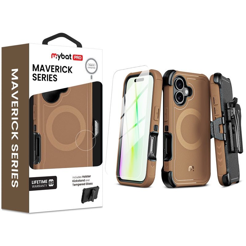 MyBat Pro Maverick Series MagSafe Case w/ Holster and Tempered Glass for Apple iPhone 17 - GreyMyBat Pro