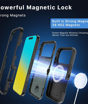 MyBat Pro Maverick Series MagSafe Case w/ Holster and Tempered Glass for Apple iPhone 17 Pro Max - Army GreenMyBat Pro