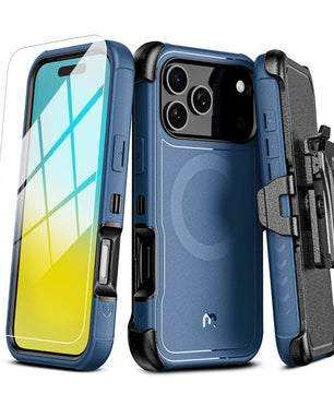 MyBat Pro Maverick Series MagSafe Case w/ Holster and Tempered Glass for Apple iPhone 17 Pro MaxiPhone 17 Pro Max