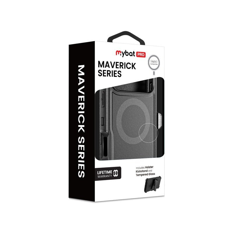 MyBat Pro Maverick Series MagSafe Case w/ Holster and Tempered Glass for Apple iPhone 17 Pro - PlumMyBat Pro