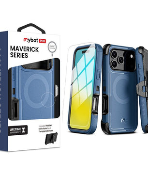 MyBat Pro Maverick Series MagSafe Case w/ Holster and Tempered Glass for Apple iPhone 17 Pro - PlumMyBat Pro