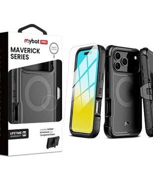 MyBat Pro Maverick Series MagSafe Case w/ Holster and Tempered Glass for Apple iPhone 17 Pro - PlumMyBat Pro