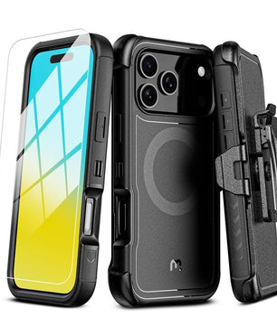 MyBat Pro Maverick Series MagSafe Case w/ Holster and Tempered Glass for Apple iPhone 17 Pro - PlumMyBat Pro