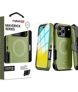 MyBat Pro Maverick Series MagSafe Case w/ Holster and Tempered Glass for Apple iPhone 17 Pro - PlumMyBat Pro