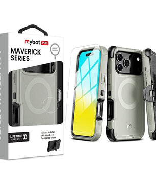 MyBat Pro Maverick Series MagSafe Case w/ Holster and Tempered Glass for Apple iPhone 17 Pro - PlumMyBat Pro