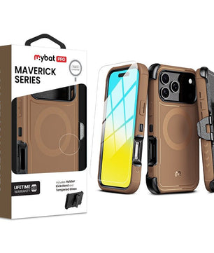 MyBat Pro Maverick Series MagSafe Case w/ Holster and Tempered Glass for Apple iPhone 17 Pro - PlumMyBat Pro