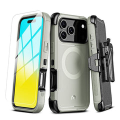 MyBat Pro Maverick Series MagSafe Case w/ Holster and Tempered Glass for Apple iPhone 17 ProiPhone 17 Pro