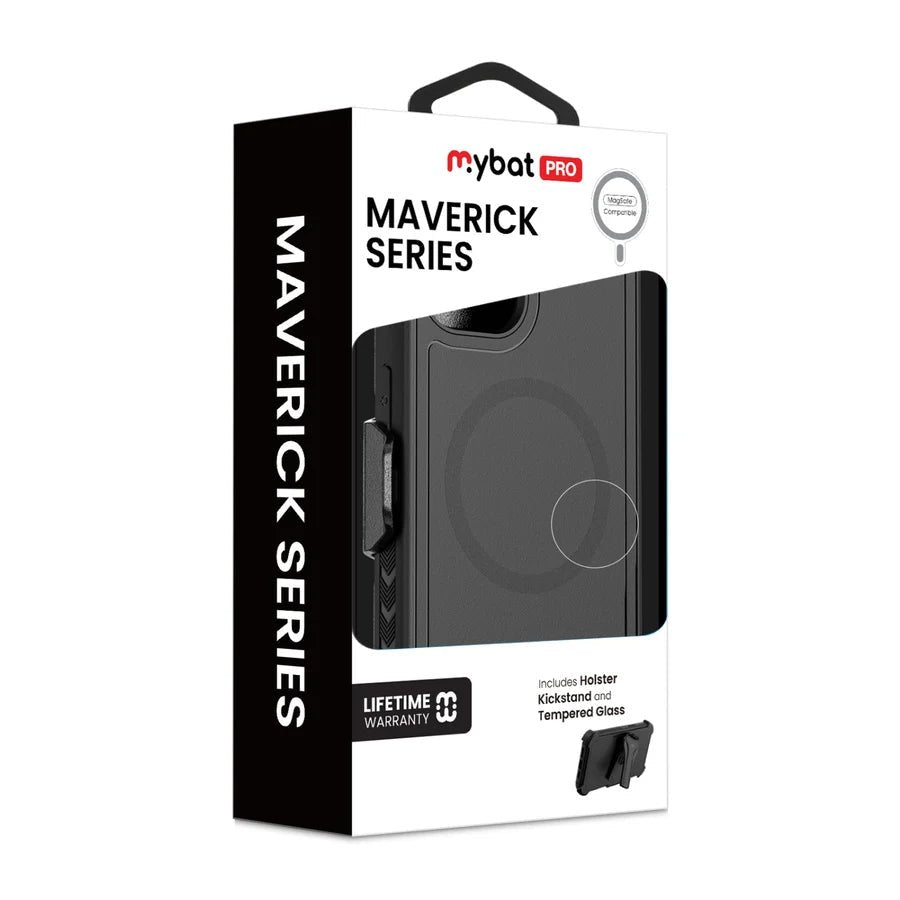 MyBat Pro Maverick Series MagSafe Case w/ Holster and Tempered Glass for Apple iPhone 17e / 16e / 14 / 13MyBat Pro