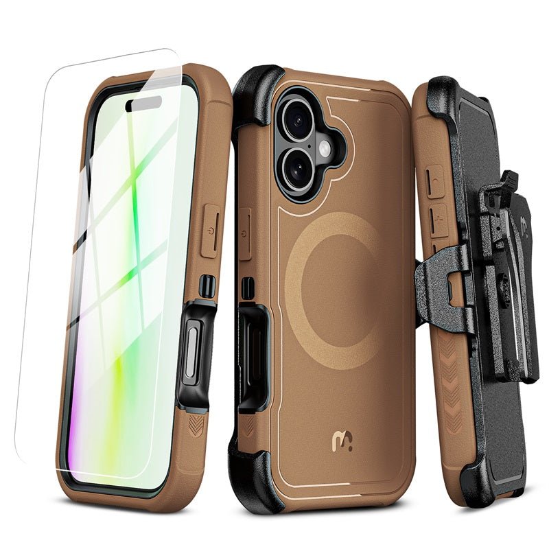 MyBat Pro Maverick Series MagSafe Case with Holster and Tempered Glass for Apple iPhone 17