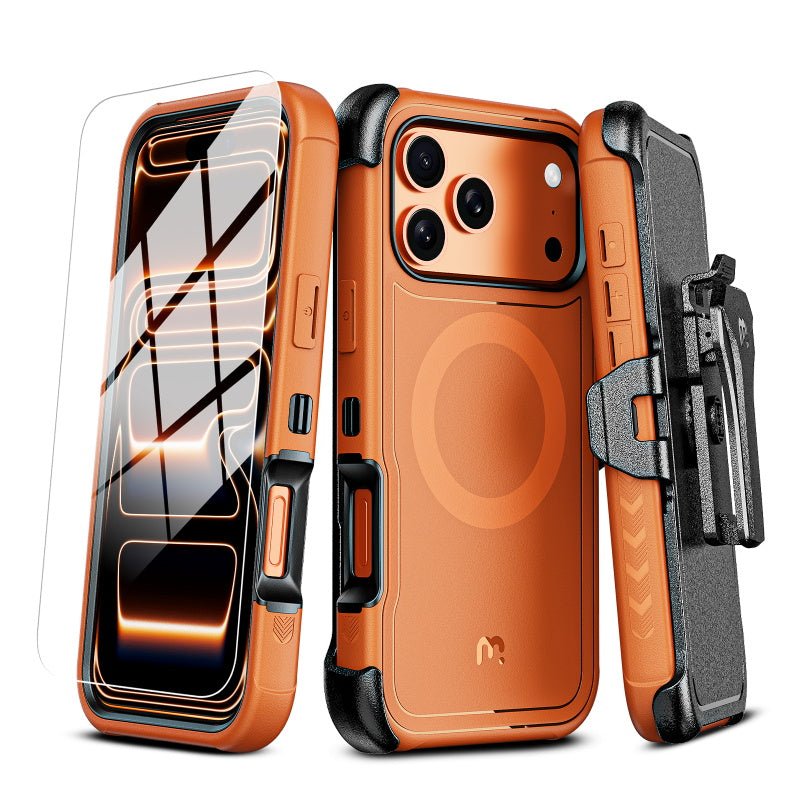 MyBat Pro Maverick Series MagSafe Case with Holster and Tempered Glass for Apple iPhone 17 Pro MaxMyBat Pro