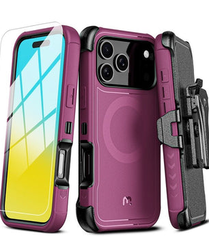 MyBat Pro Maverick Series MagSafe Case with Holster and Tempered Glass for Apple iPhone 17 Pro MaxMyBat Pro