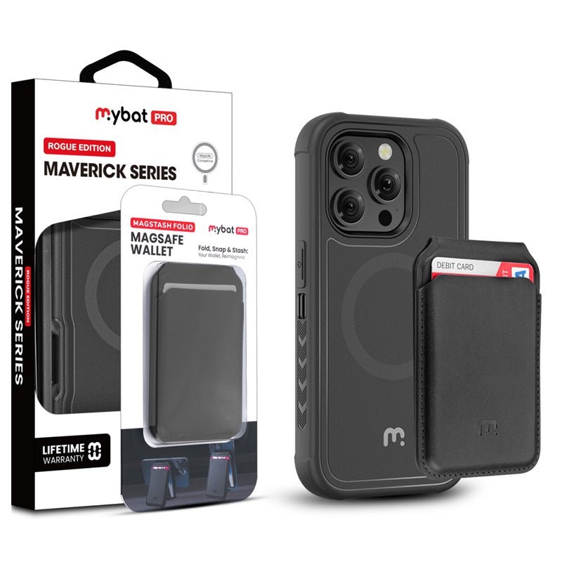 MyBat Pro Maverick Series Utility Edition MagSafe Case + MagStash MagSafe Wallet Folio for Apple iPhone 16 Pro