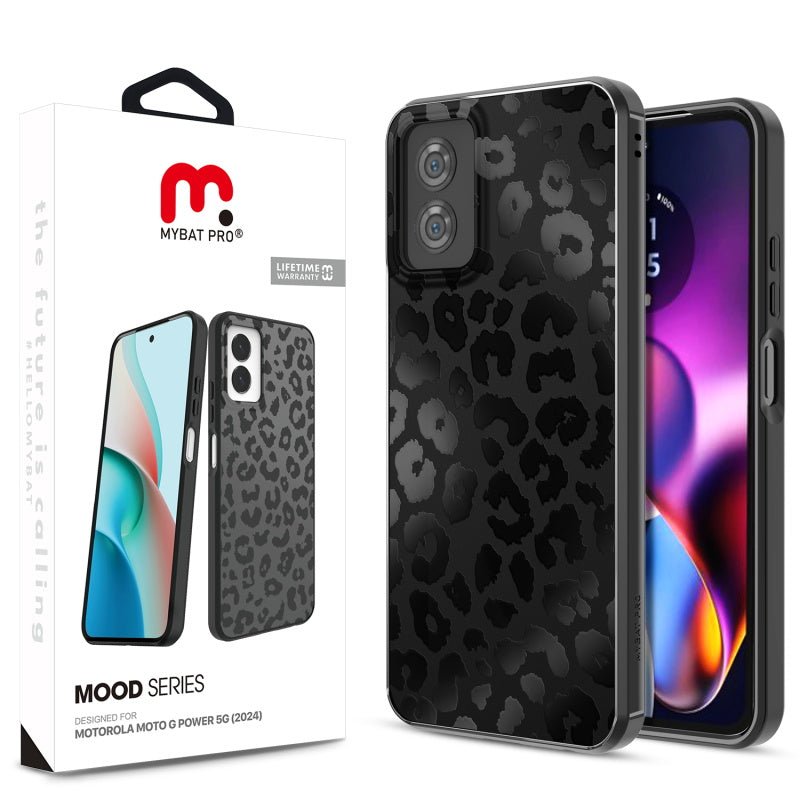 MyBat Pro Mood Series Phone Case for Motorola Moto G Power 5G (2024) Black Leopard