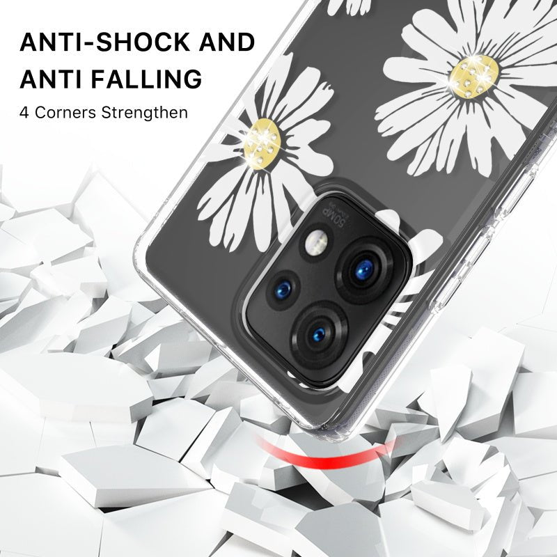 MyBat Pro Mood Series Case (with Diamonds) for Motorola edge Plus (2023) - Happyedge Plus (2023)