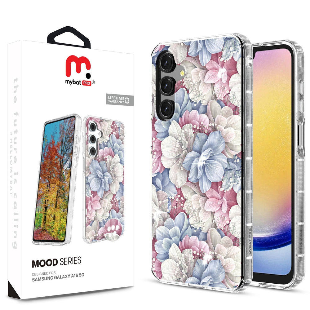 MyBat Pro Mood Series Case (with Diamonds) for Samsung Galaxy A16 5G - Floral Gems
