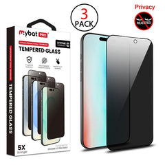 MyBat Pro Privacy Full Coverage Tempered Glass Screen Protector (3 - pack) for Apple iPhone 17 Pro MaxMyBat Pro