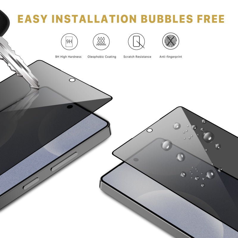 MyBat Pro Privacy Full Coverage Tempered Glass Screen Protector (Fingerprint Unlock) for Samsung Galaxy S25 Ultra - Black