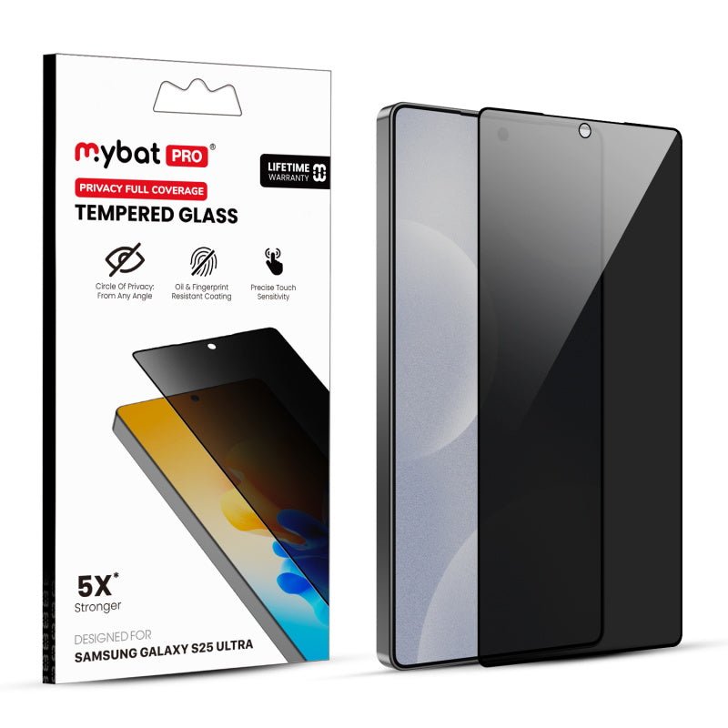 MyBat Pro Privacy Full Coverage Tempered Glass Screen Protector (Fingerprint Unlock) for Samsung Galaxy S25 UltraGalaxy S25 Ultra