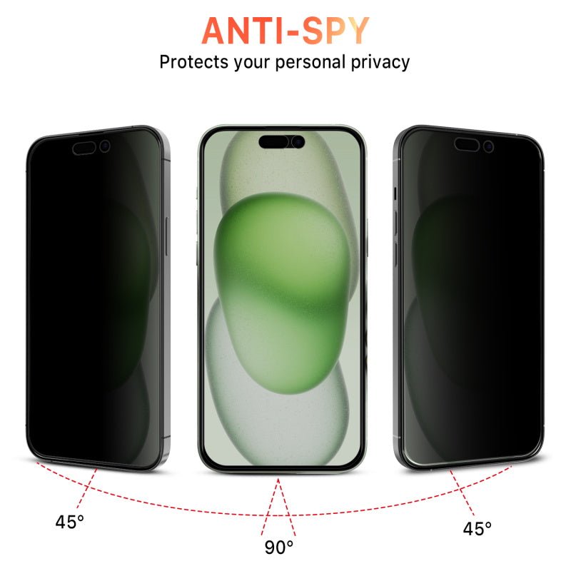 MyBat Pro Privacy Full Coverage Tempered Glass Screen Protector for Apple iPhone 15 Plus (6.7) - BlackMyBat Pro