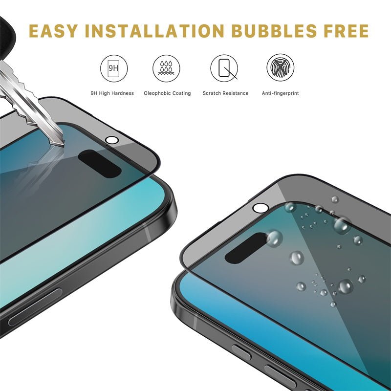 MyBat Pro Privacy Full Coverage Tempered Glass Screen Protector for Apple iPhone 16 PlusiPhone 16 Plus