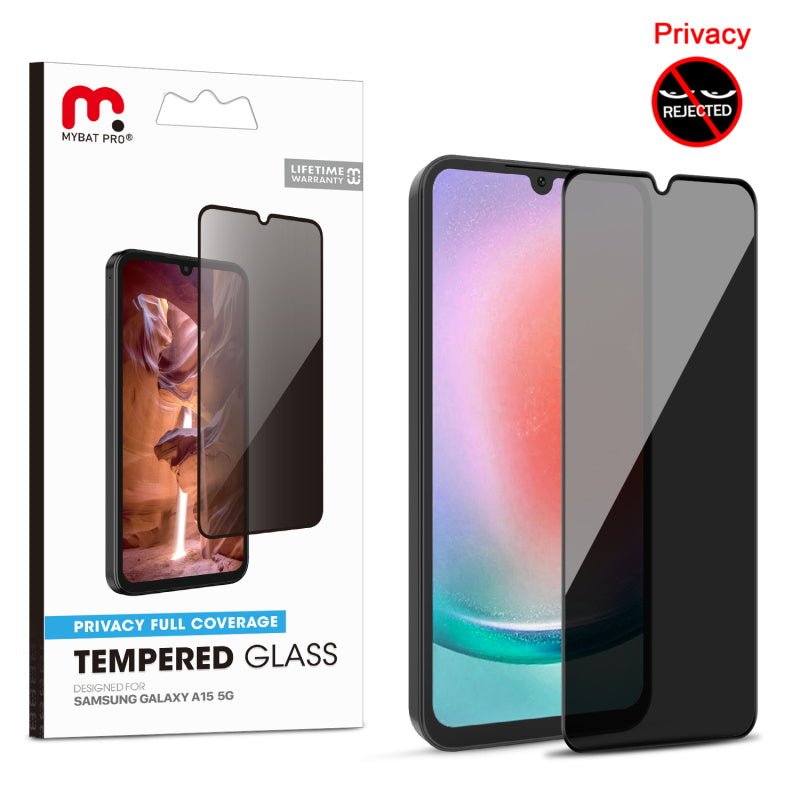 MyBat Pro Privacy Full Coverage Tempered Glass Screen Protector for Samsung Galaxy A15 5GMyBat Pro