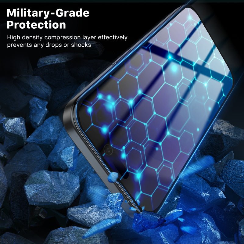 MyBat Pro Privacy Full Coverage Tempered Glass Screen Protector w/ Installation Tray for Apple iPhone 15 (6.1)iPhone 15