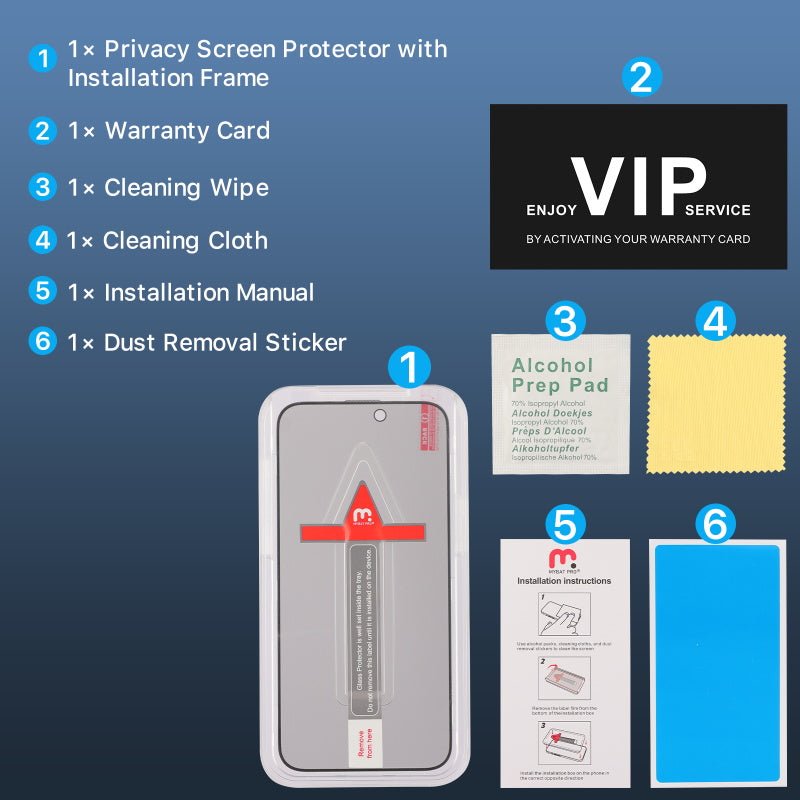 MyBat Pro Privacy Full Coverage Tempered Glass Screen Protector w/ Installation Tray for Apple iPhone 15 Pro (6.1)iPhone 15 Pro