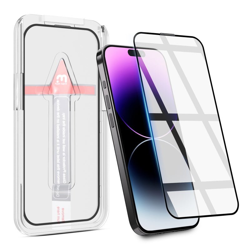 MyBat Pro QuickGuard Tempered Glass Screen Protector w/ Installation Tray for Apple iPhone 14 Pro Max (6.7) - BlackMyBat Pro