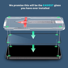 MyBat Pro QuickGuard Tempered Glass Screen Protector w/ Installation Tray for Apple iPhone 14 Pro Max (6.7) - BlackMyBat Pro