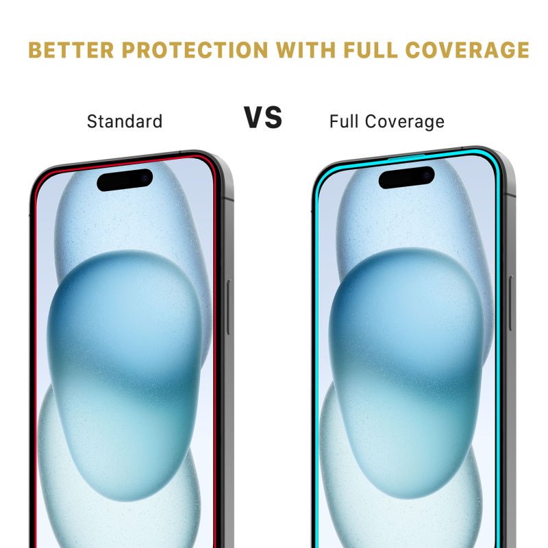 MyBat Pro QuickGuard Tempered Glass Screen Protector w/ Installation Tray for Apple iPhone 15 (6.1) - BlackMyBat Pro