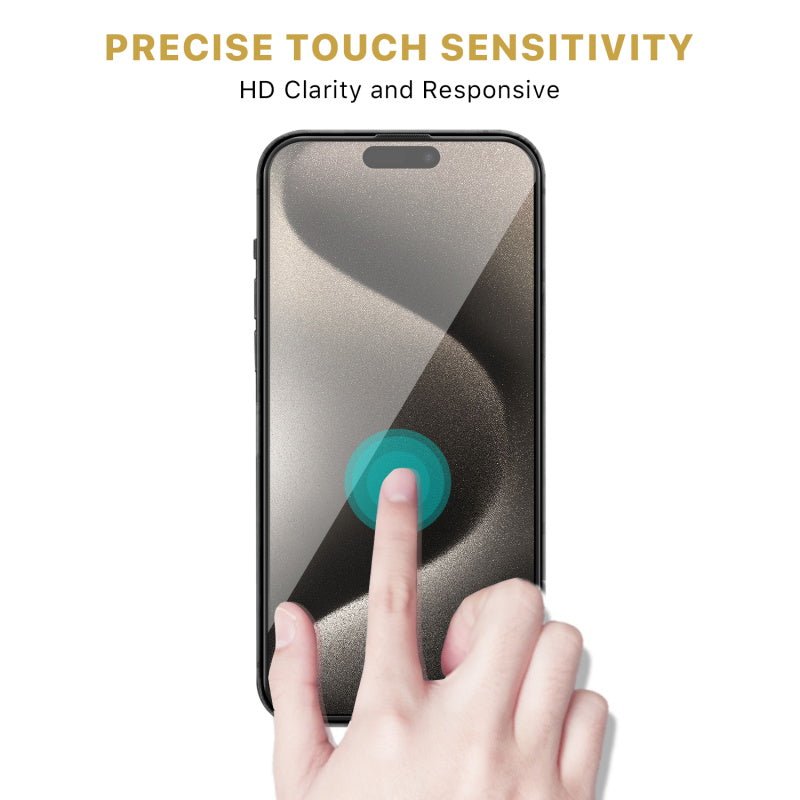 MyBat Pro QuickGuard Tempered Glass Screen Protector w/ Installation Tray for Apple iPhone 15 Pro (6.1) - BlackMyBat Pro