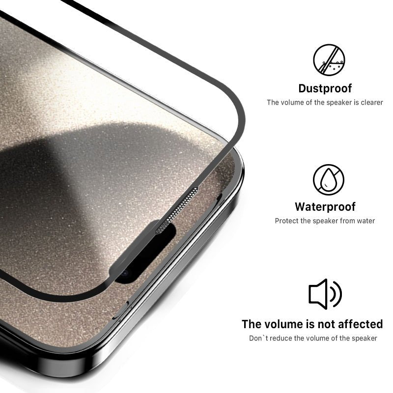 MyBat Pro QuickGuard Tempered Glass Screen Protector w/ Installation Tray for Apple iPhone 15 Pro (6.1) - BlackMyBat Pro